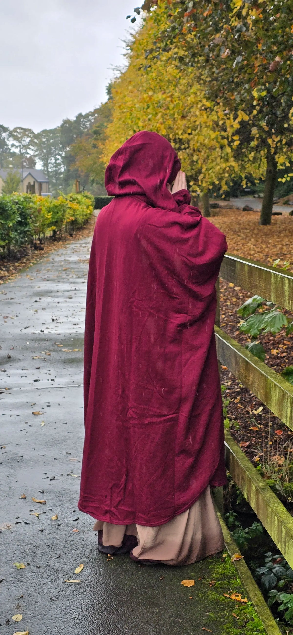 Firida Abaya Coat- Deep Burgundy
