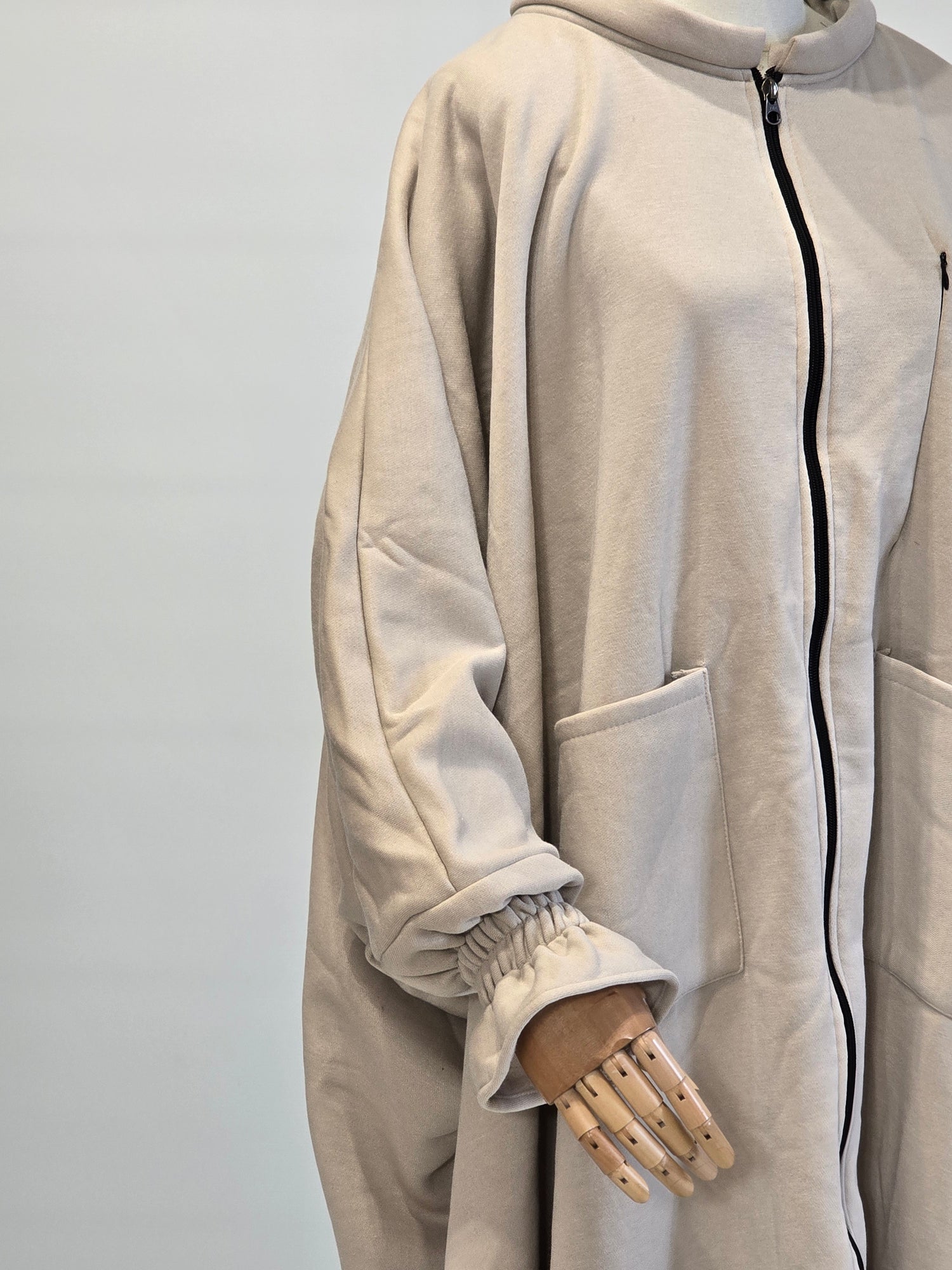 Fan sleeve abaya hoodie coat - on her deen clothing