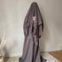 Layered khimar veil grey