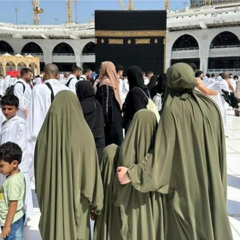 One piece jilbab for kids forest green