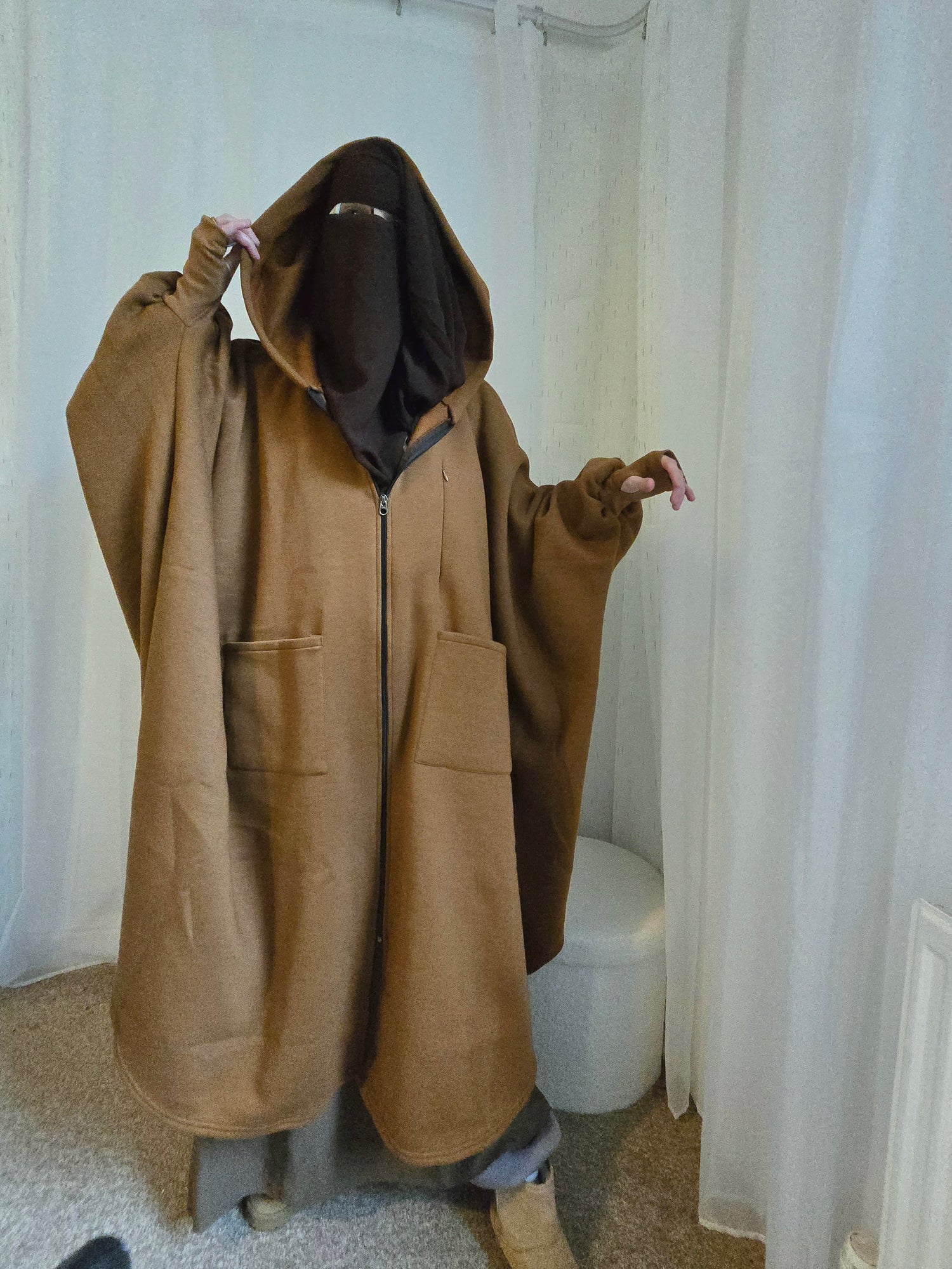 Abaya Jilbab Oversized Poncho Fleece Jacket