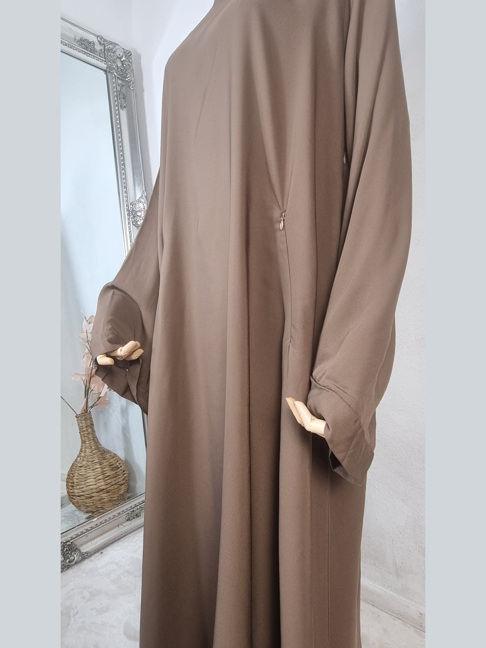 Wide Sleeve Brown Abaya