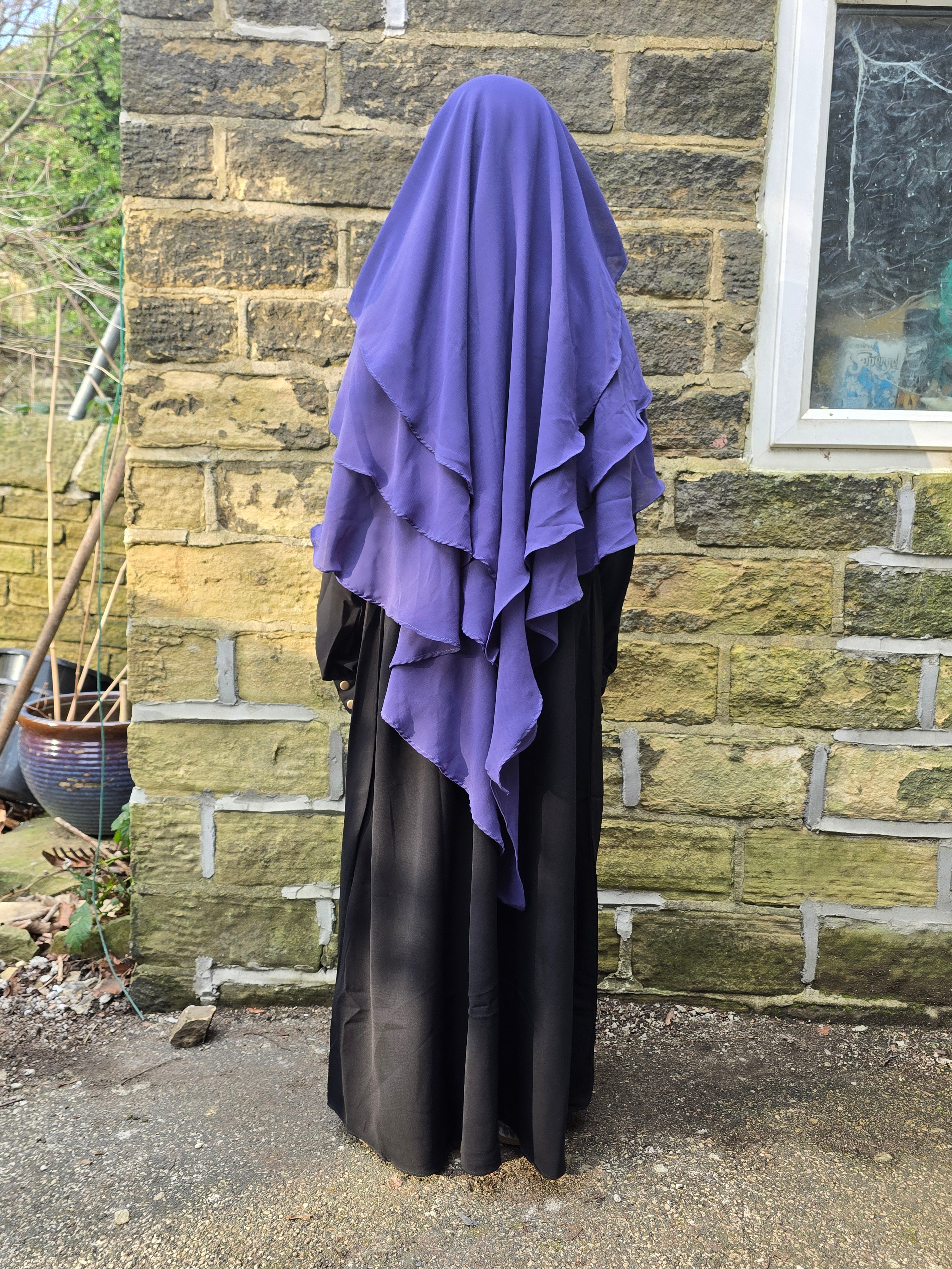 Girls Three Layer Chiffon Hijab