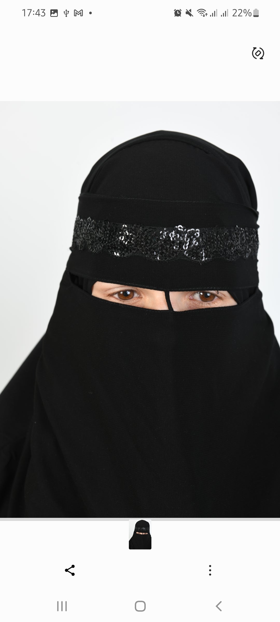 Fashion Niqab Elegant Sequin -Nose String