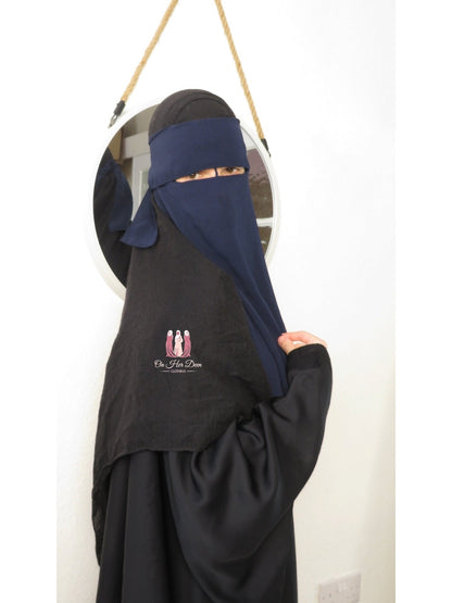 1 Layer Flap Niqab with nose string - OnHerDeen
