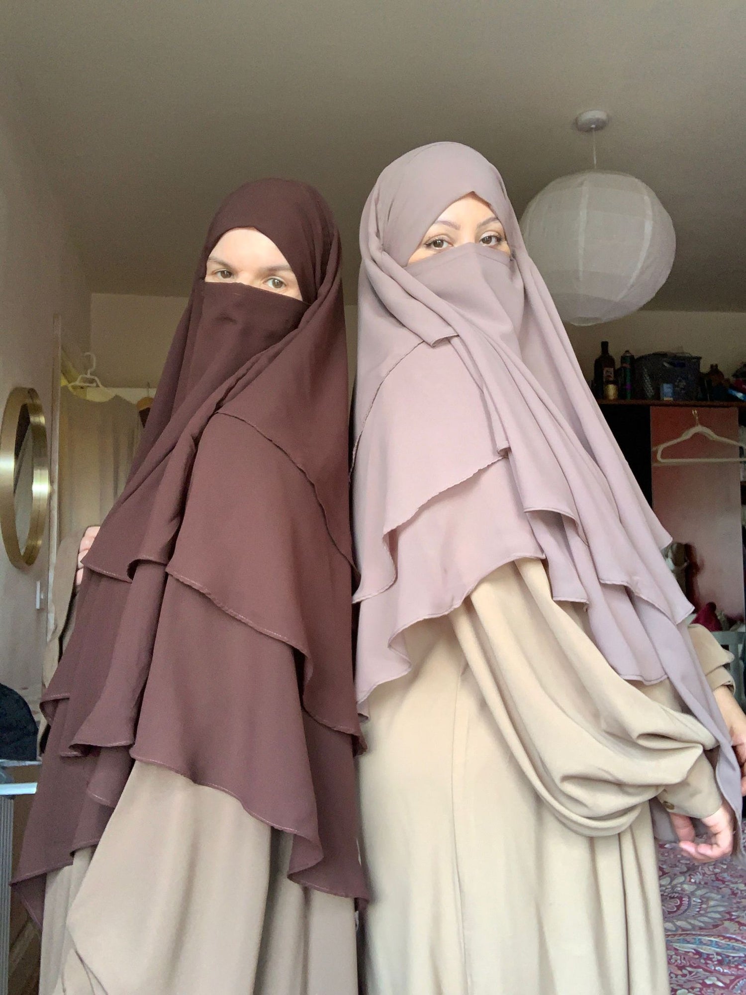 KHADIJHA Chiffon 3 Layer Diamond Khimar