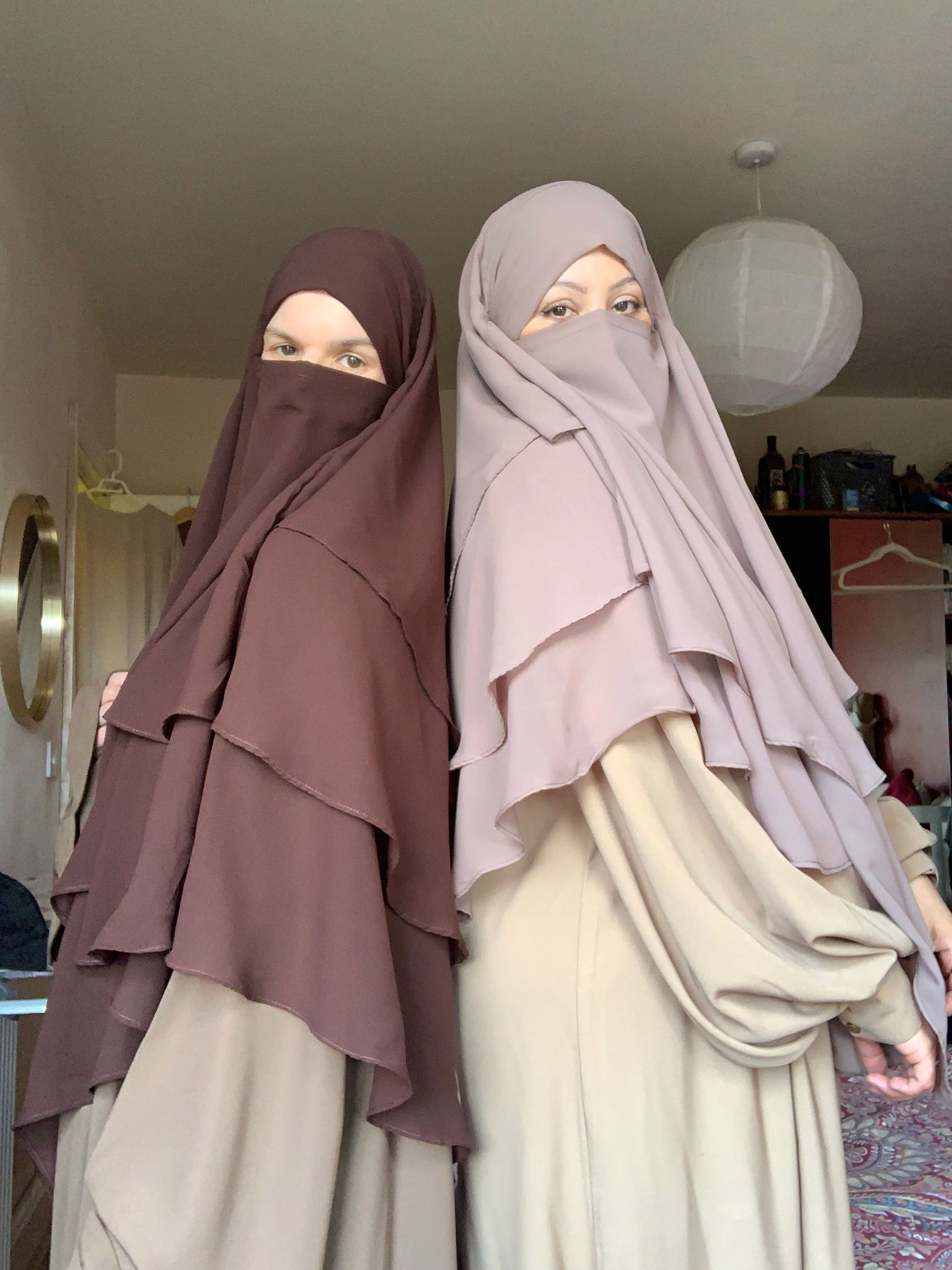 KHADIJHA Chiffon 3 Layer Diamond Khimar