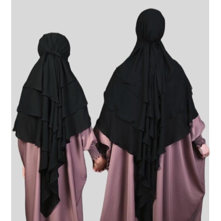 KHADIJHA Chiffon 3 Layer Diamond Khimar