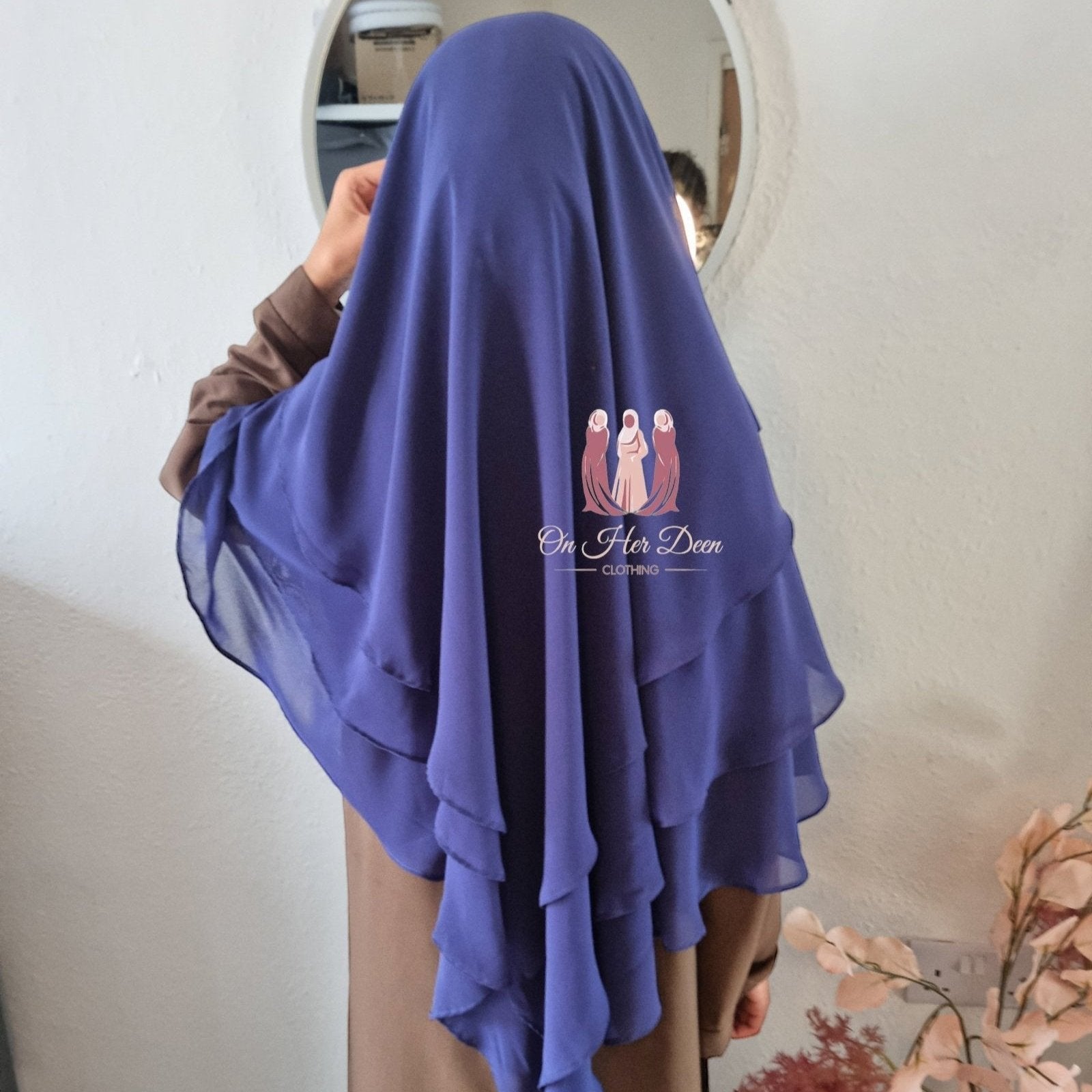 KHADIJHA Chiffon 3 Layer Diamond Khimar