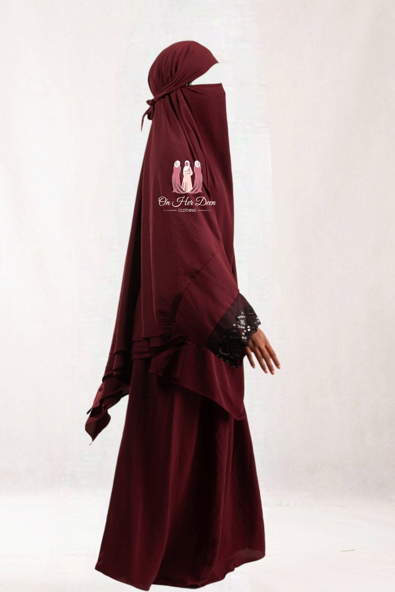 Deluxe Diamond layered khimar 2piece Jilbab - OnHerDeen