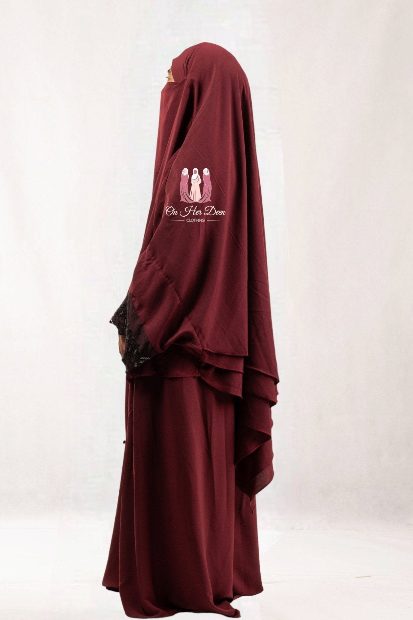 Deluxe Diamond layered khimar 2piece Jilbab - OnHerDeen
