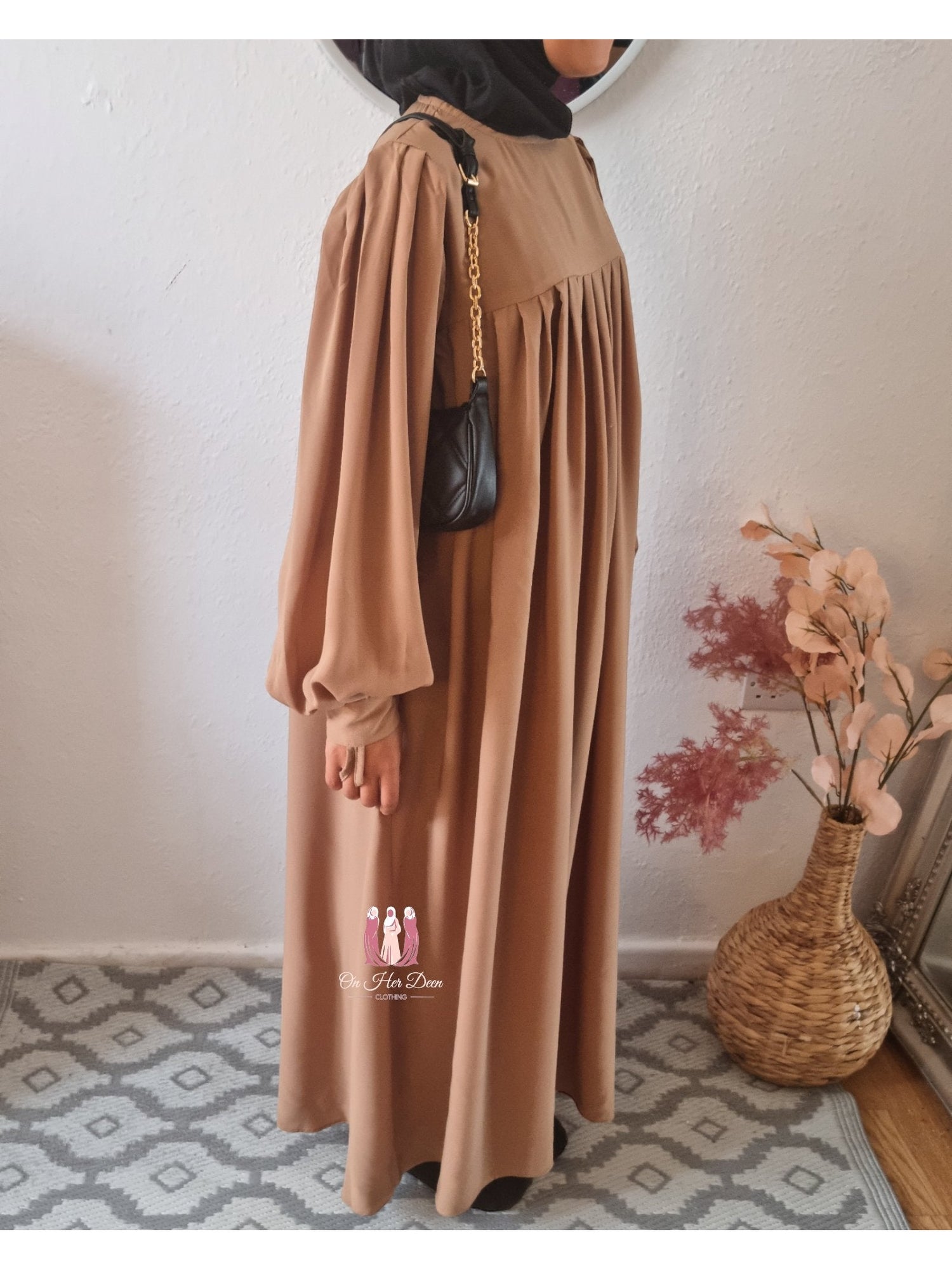 Girls Abaya khimar puff sleeve set - OnHerDeen