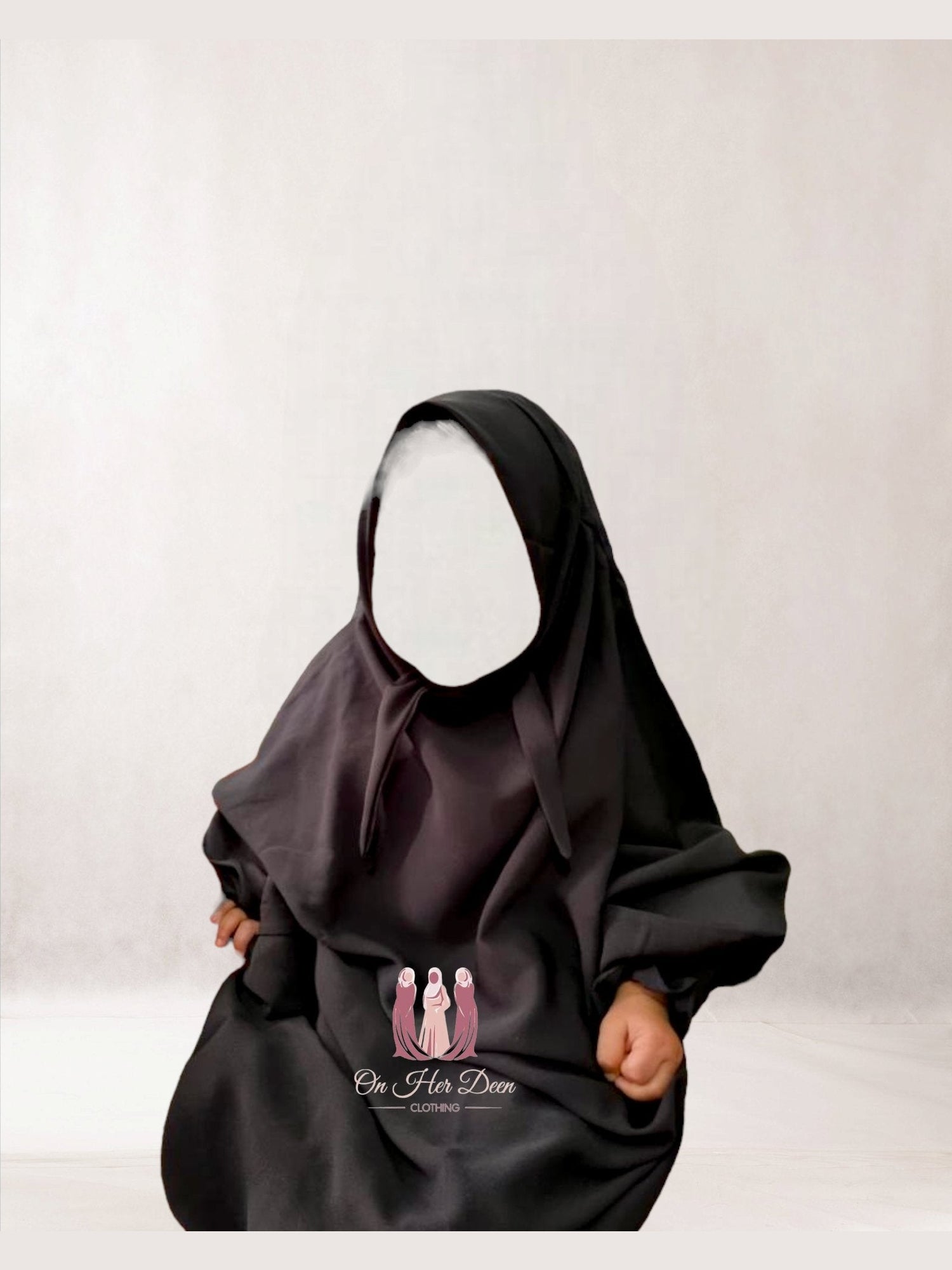 Girls Ruffle khimar back two piece jilbab