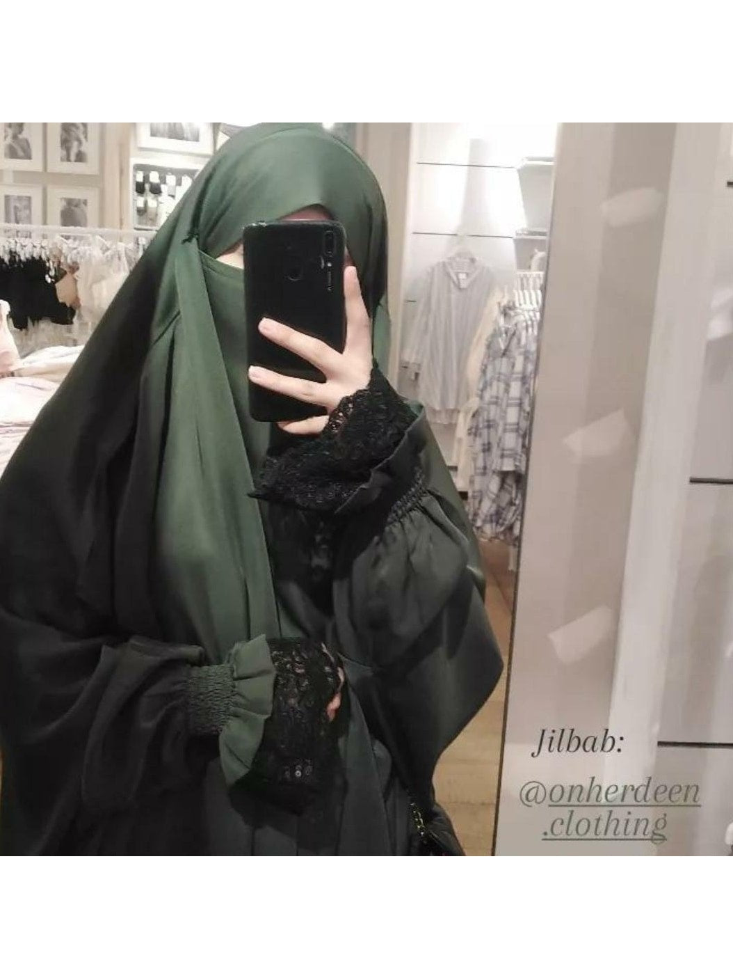 RIDA" Fan Lace sleeve 1piece Jilbab/ prayer dress