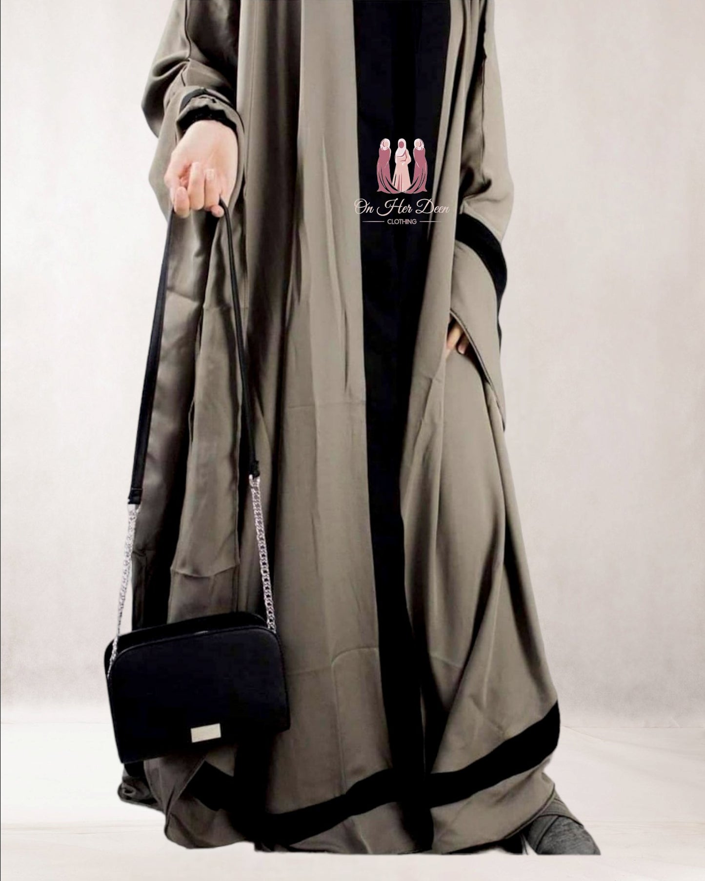 Womens Nida Elegant Open Abaya - OnHerDeen
