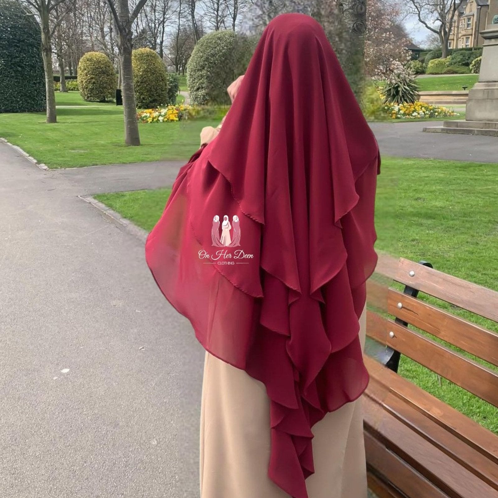 KHADIJHA Chiffon 3 Layer Diamond Khimar