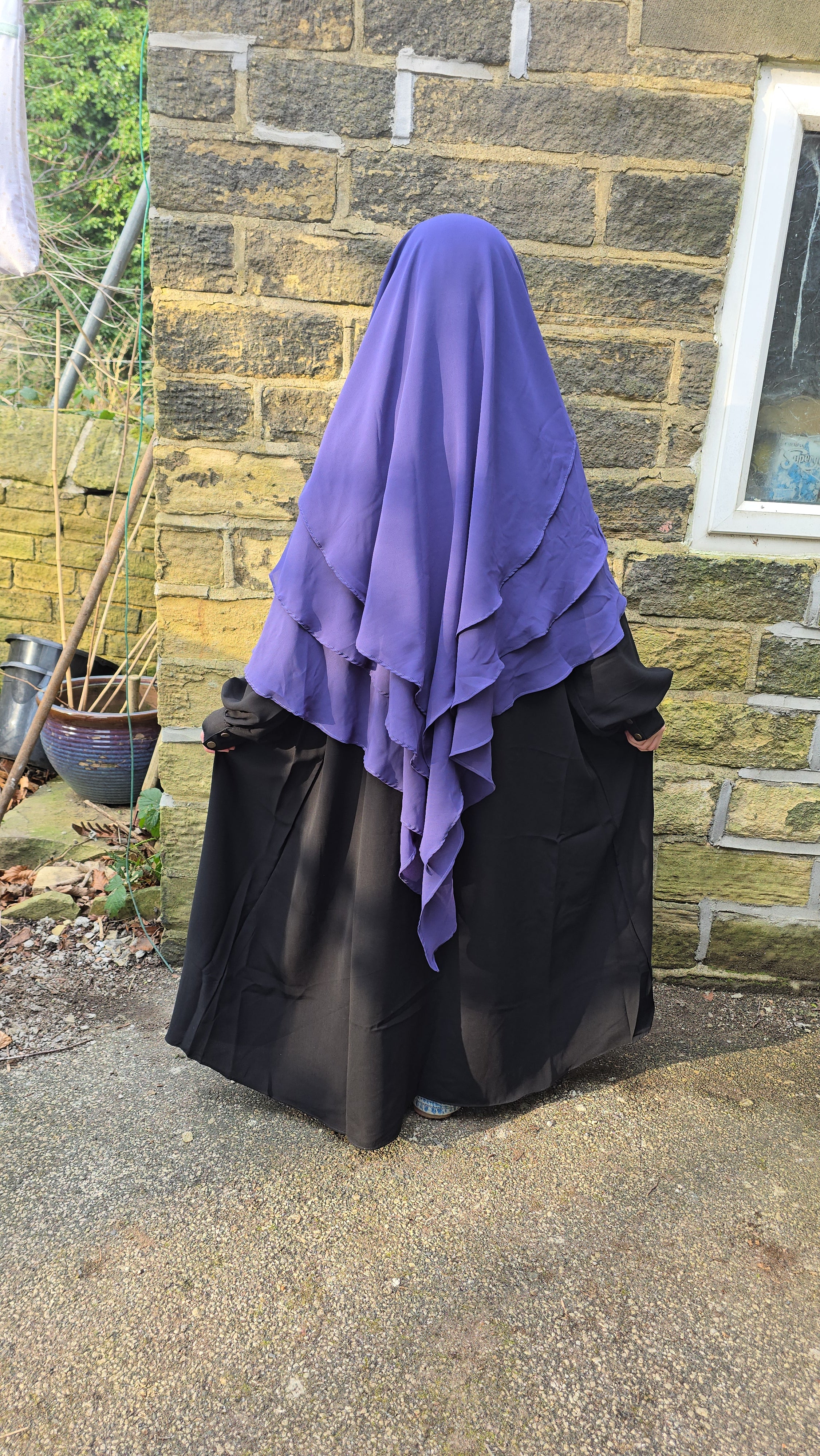Girls Korean chiffon Layered Khimar Hijabs
