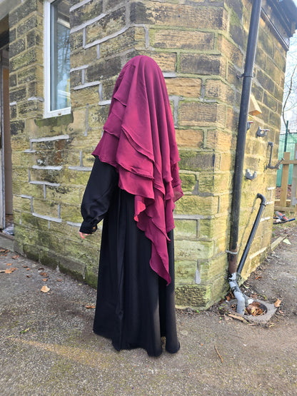 Girls Korean chiffon Layered Khimar Hijabs