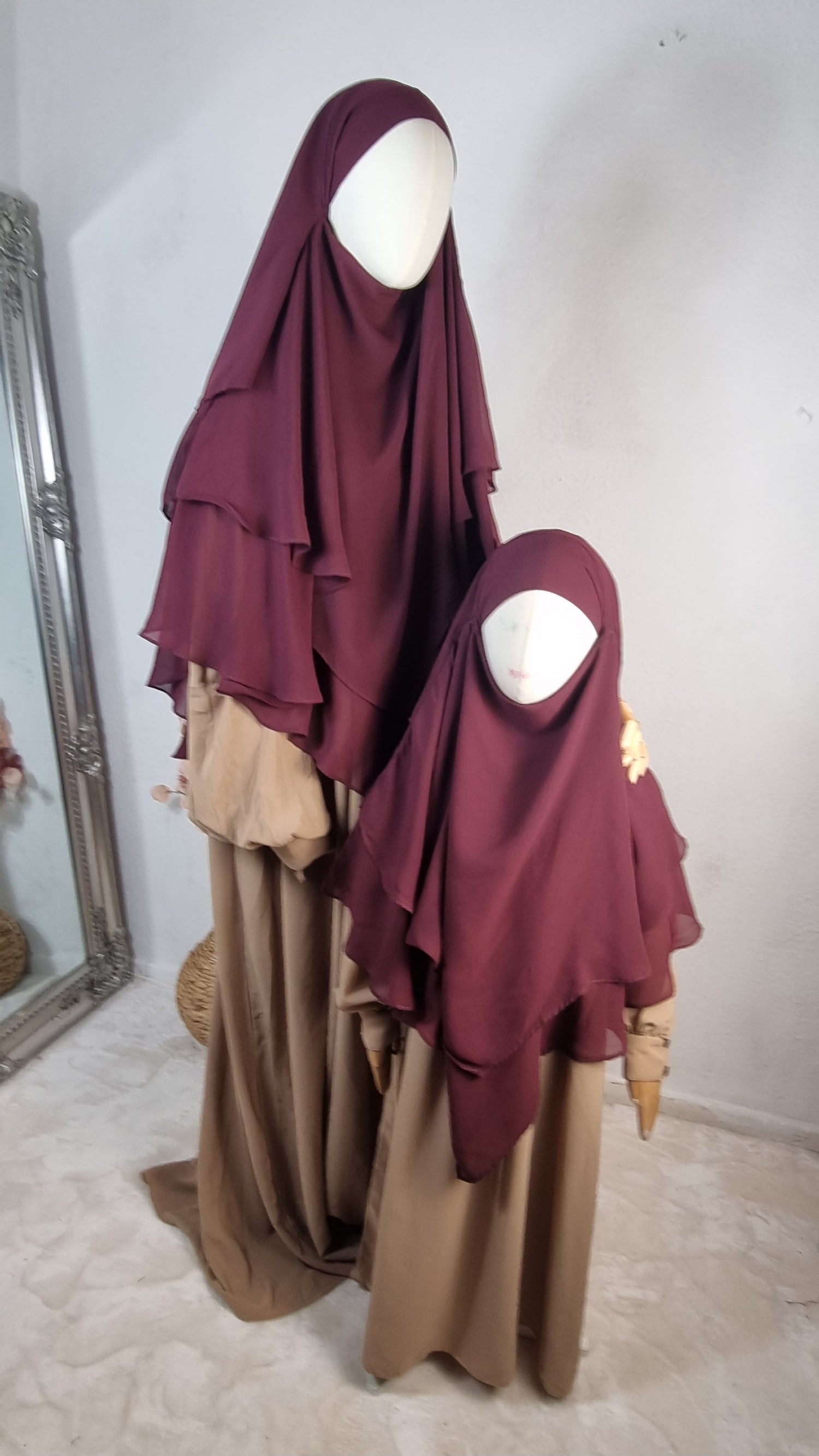 Coordinated Chiffon khimars for women and kids OnHerDeenClothing 