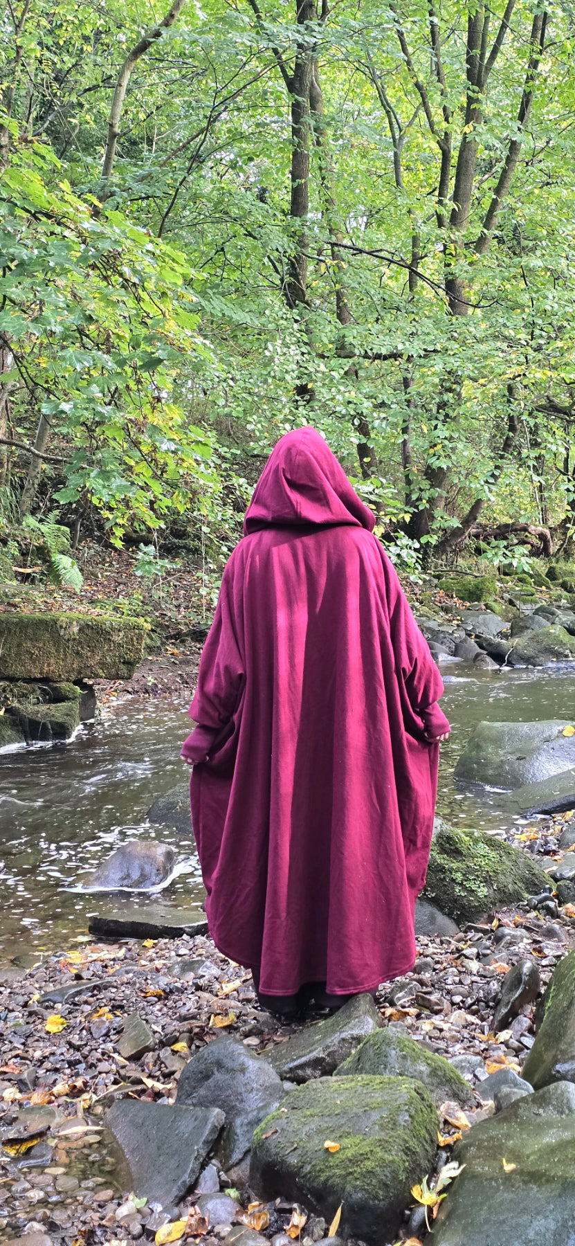Firida Abaya Coat- Deep Burgundy