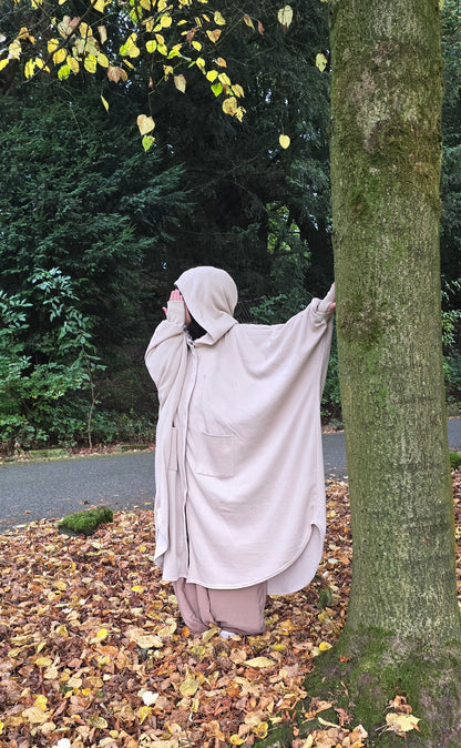 FIRIDA Oversized Abaya Coat - Musk White
