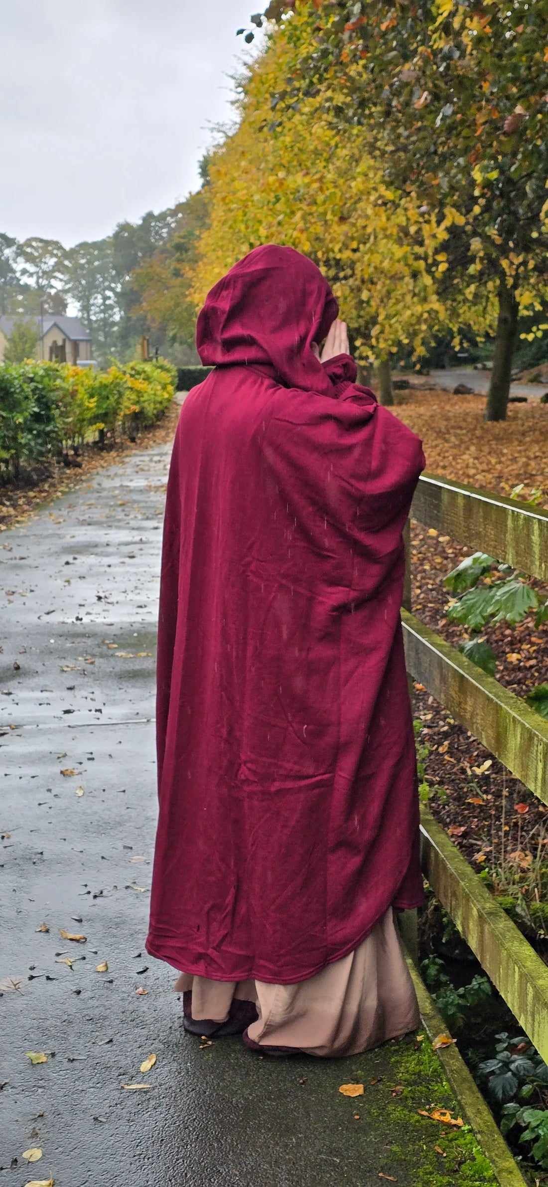 Firida Abaya Coat- Deep Burgundy