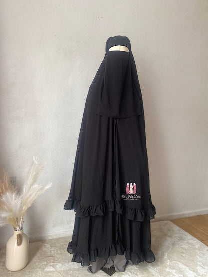HEBA Long Elegant Black Niqab-Khimar