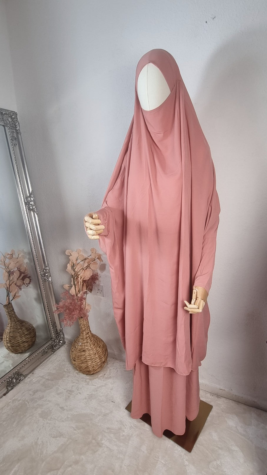 OnHerDeen 2 piece jilbab soft pink