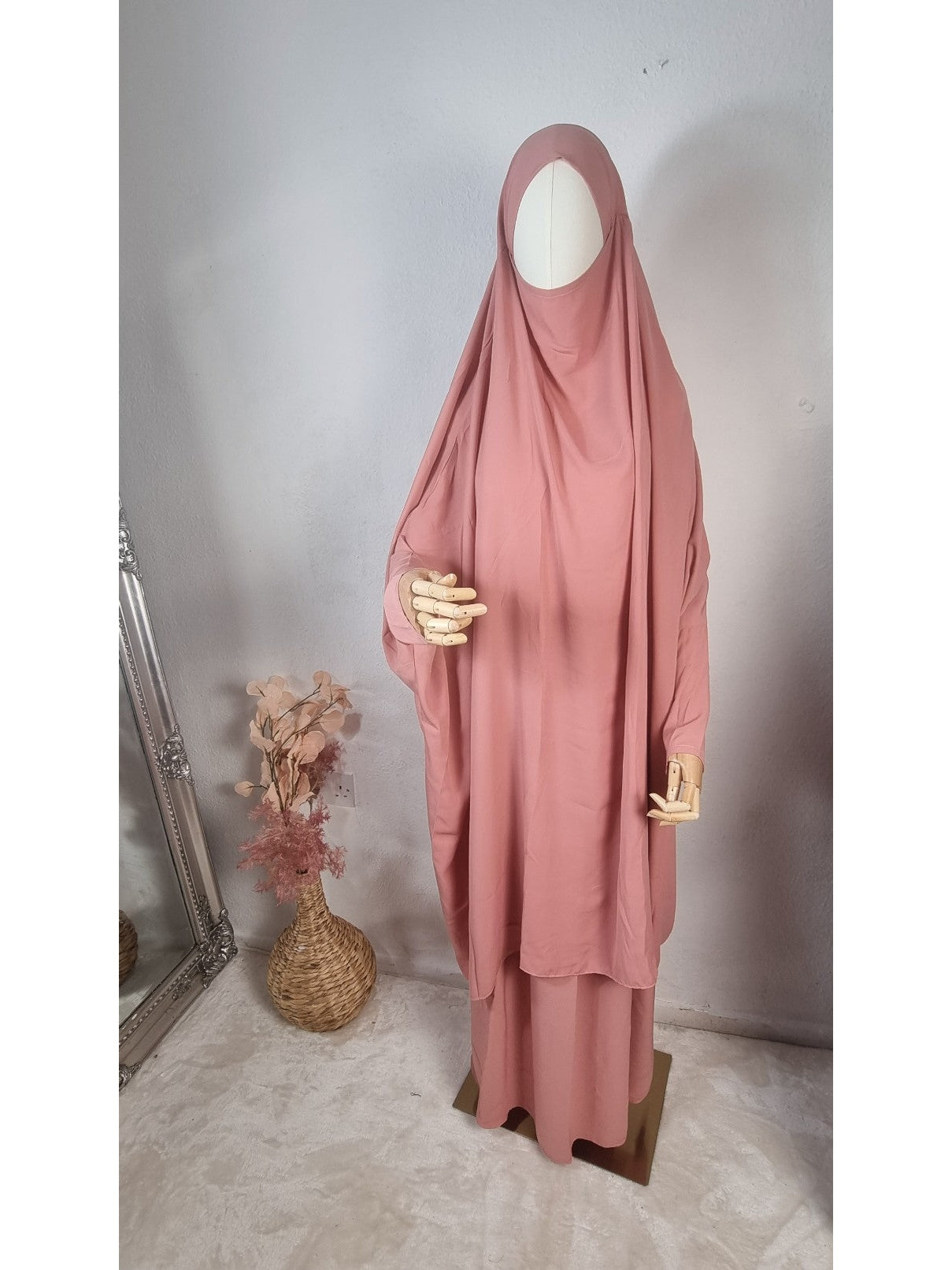 Jilbab two piece Soft Pink