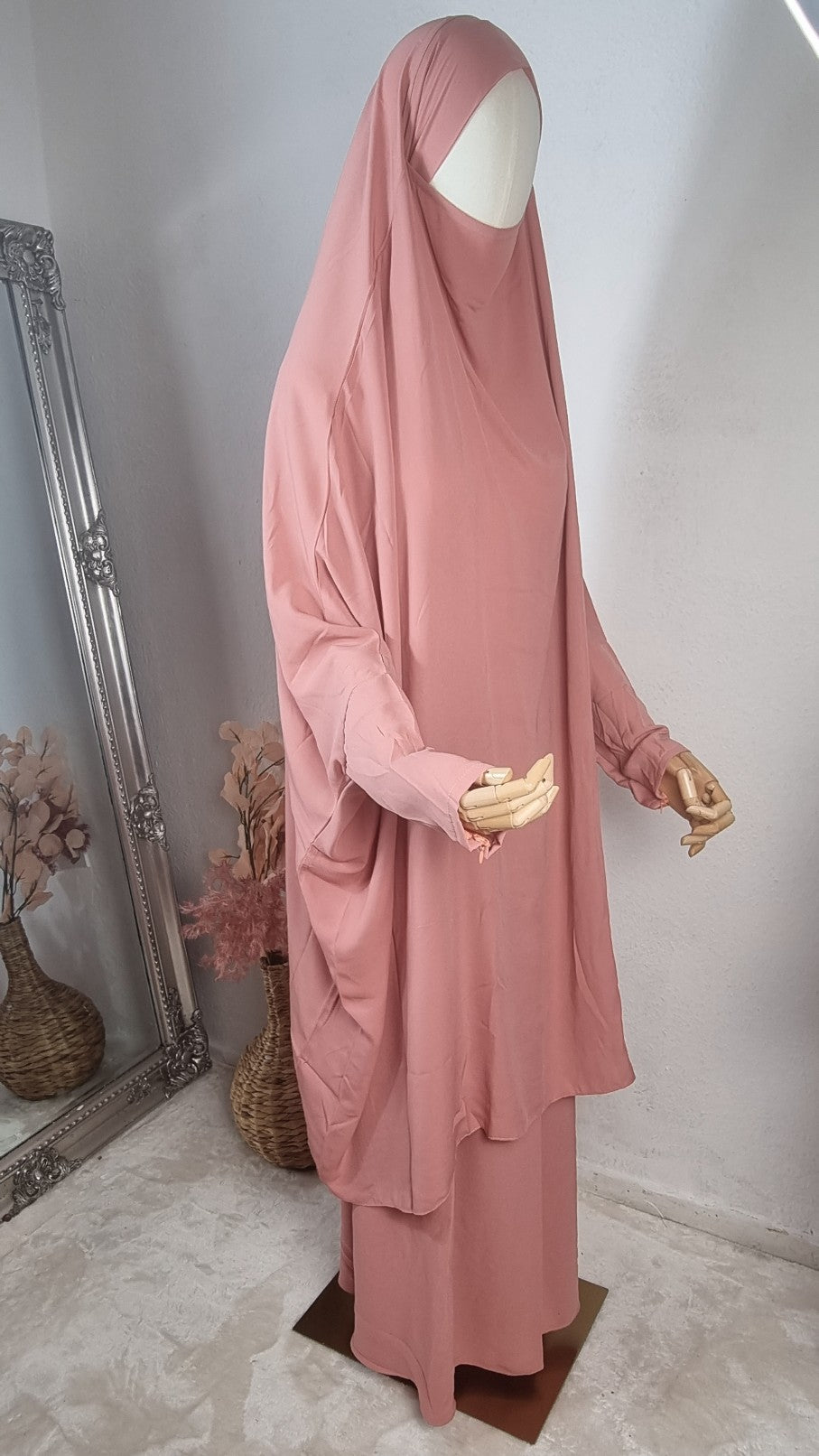 OnHerDeen 2 piece jilbab soft pink