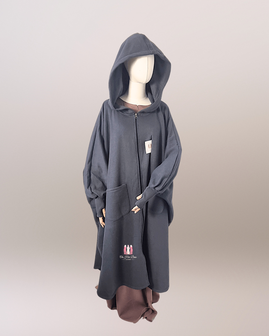 Charcoal Abaya Poncho