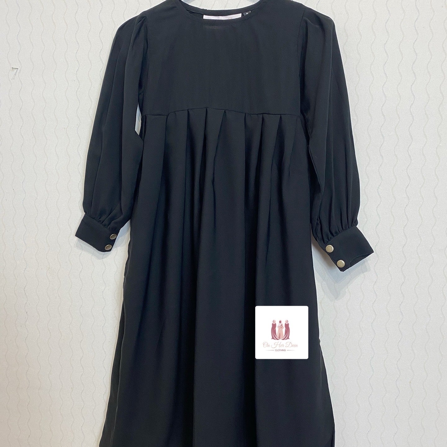 Black puffy sleeve Russian Abaya for girls -OnHerDeen Clothing 