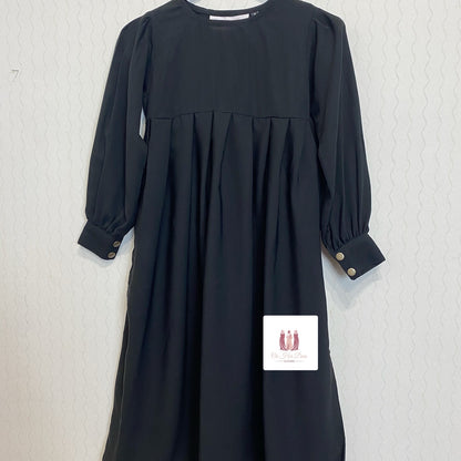 Black puffy sleeve Russian Abaya for girls -OnHerDeen Clothing 