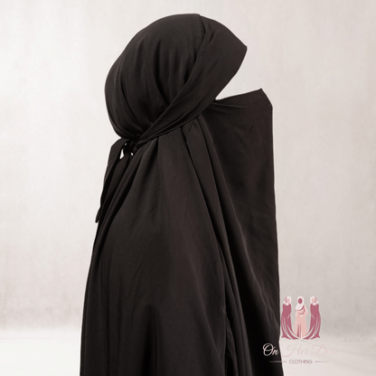 Ruffle sleeves Matte Black Two Piece Jilbab