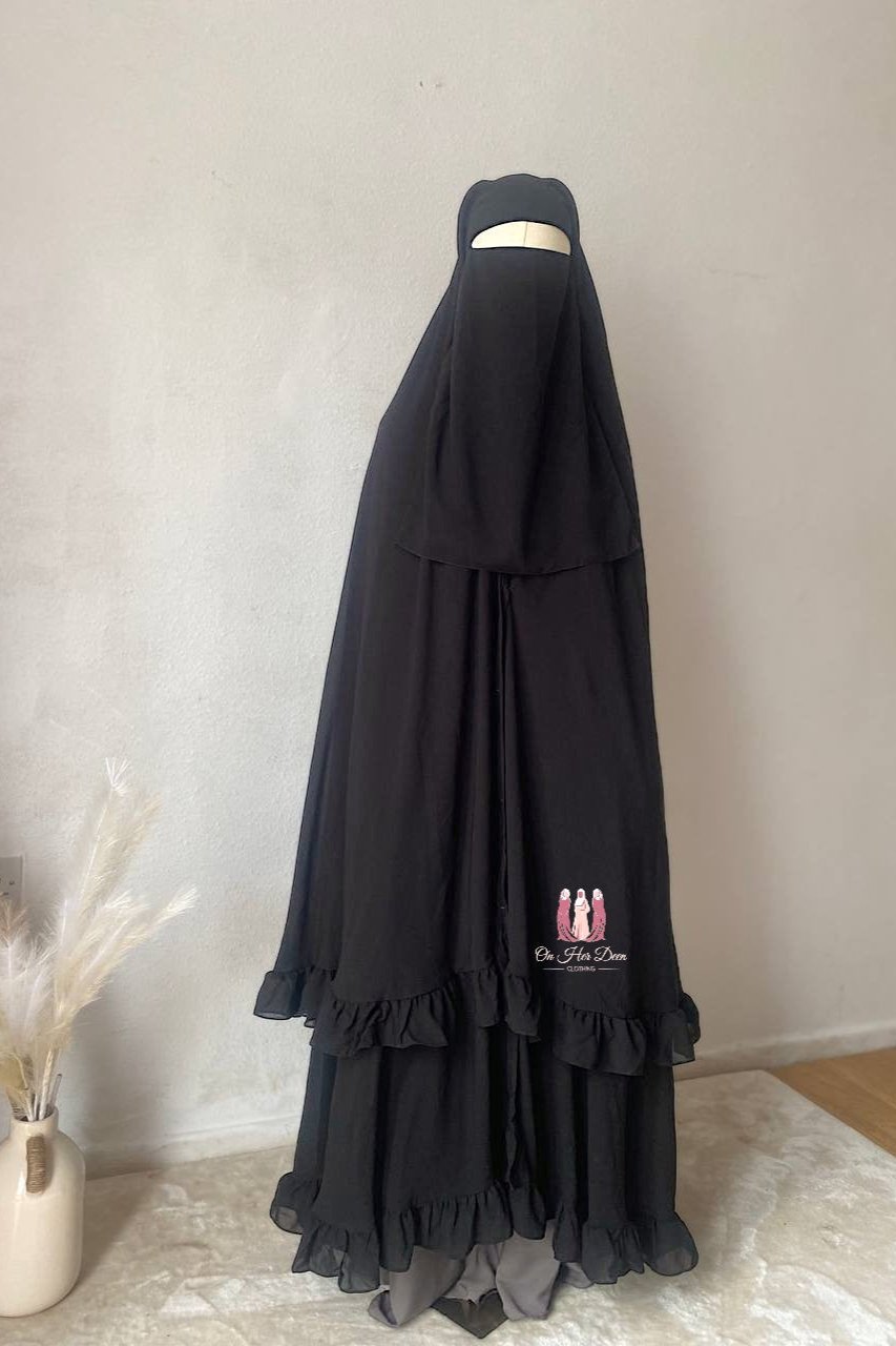 HEBA Long Elegant Black Niqab-Khimar