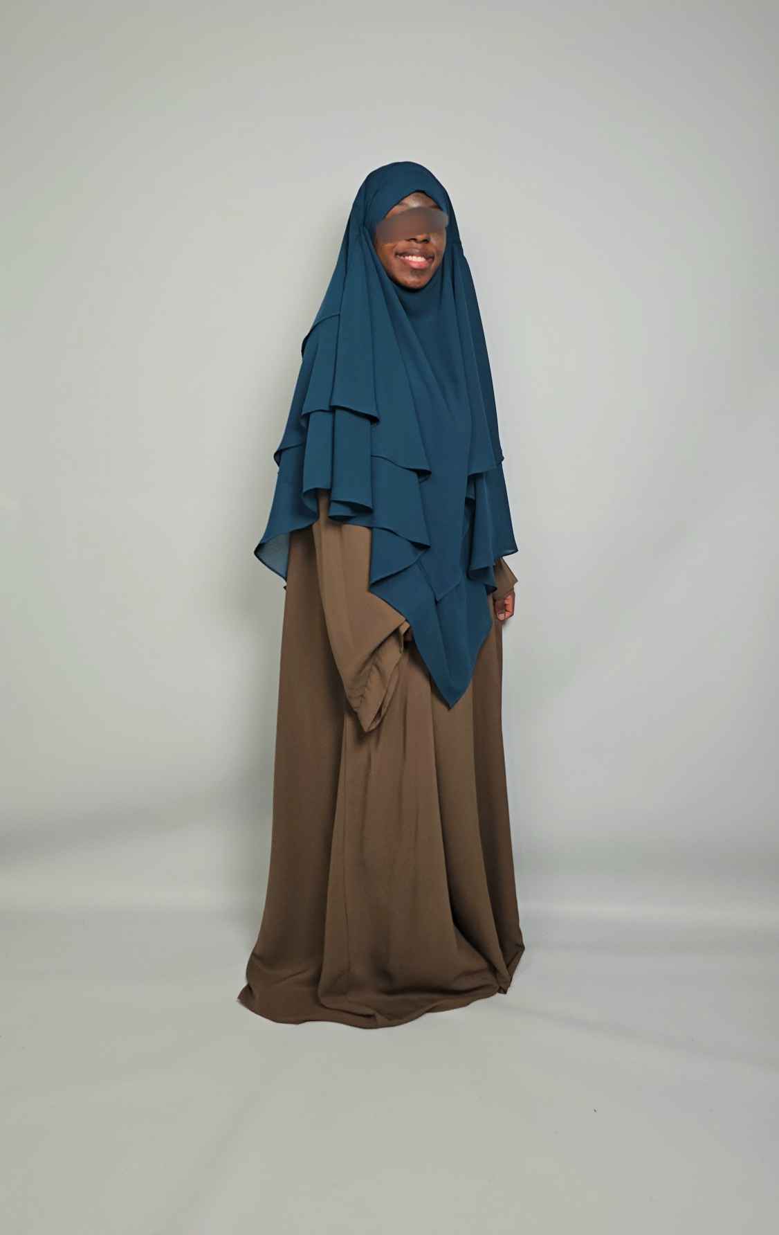 3 Layer Chiffon Khimar with Niqab ties