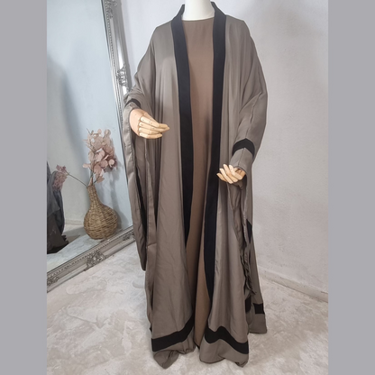 HUDA Shimmer Open Abaya onherdeen clothing 