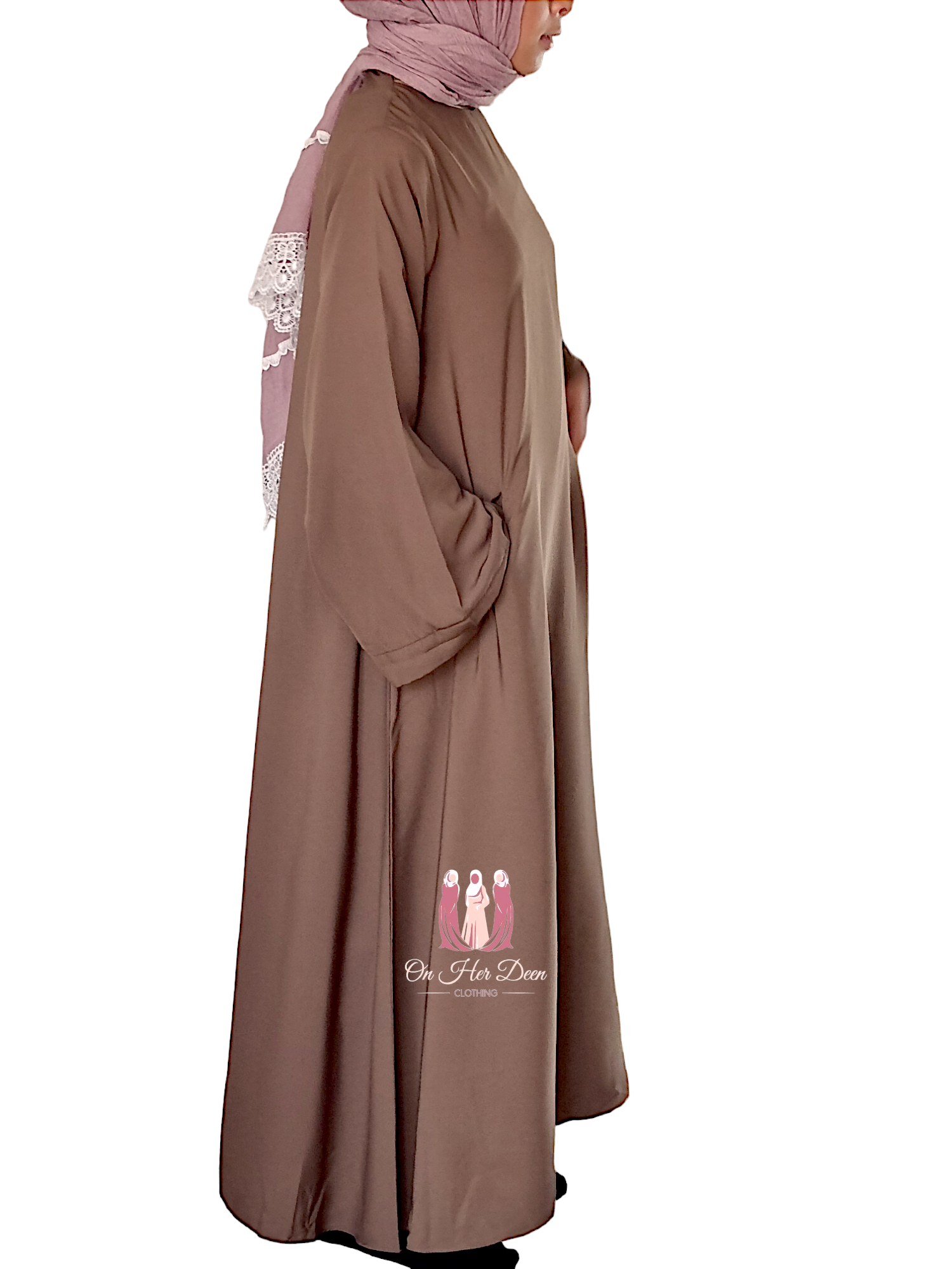 OnHerDeen Clothing girls brown abaya