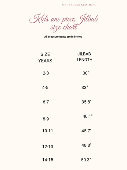 jilbab kids size chart onherdeen clothing 