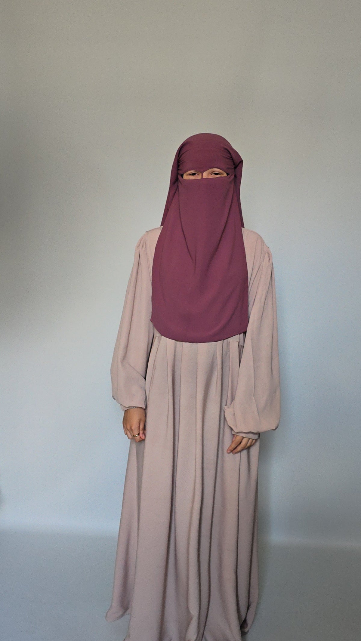 Widows Peak 3 Layer Niqab with Nose String