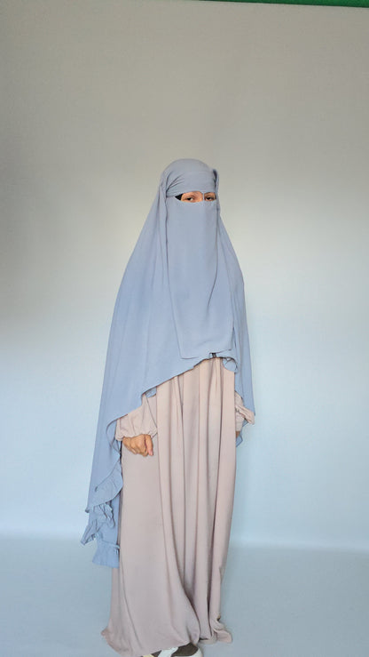 Widows Peak 3 Layer Niqab with Nose String