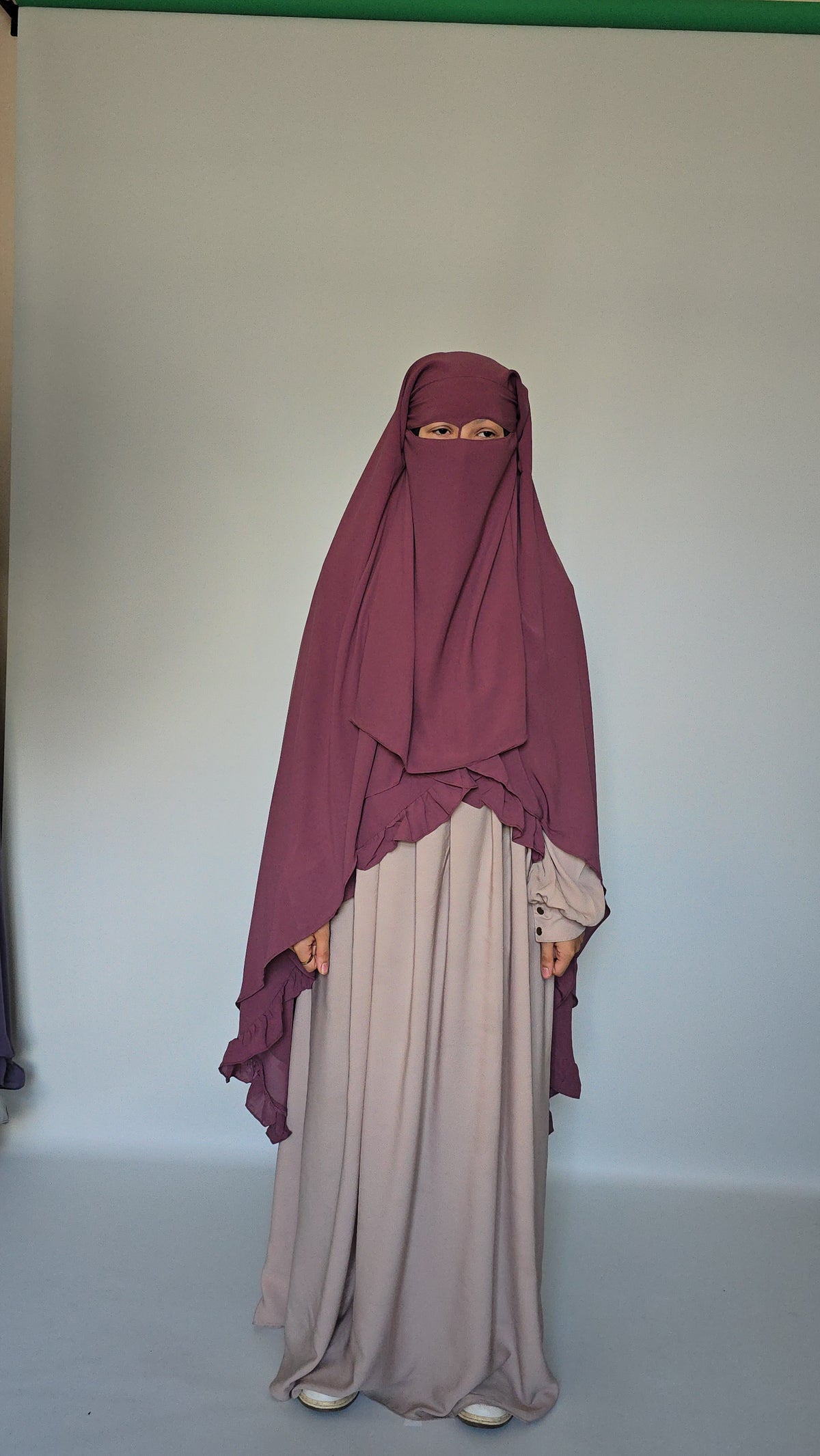Widows Peak 3 Layer Niqab with Nose String