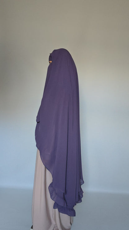 Widows Peak 3 Layer Niqab with Nose String
