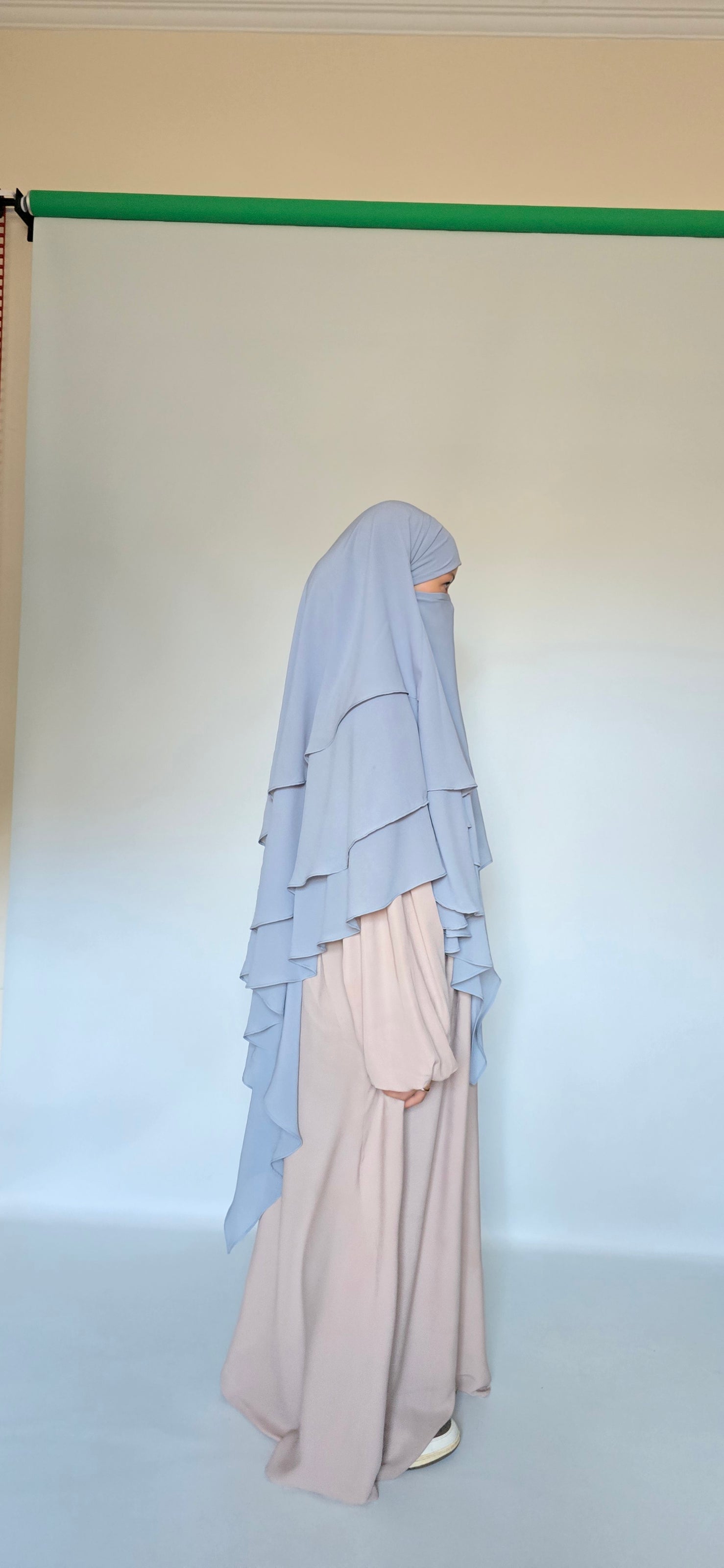 3 Layer Chiffon Khimar with Niqab ties