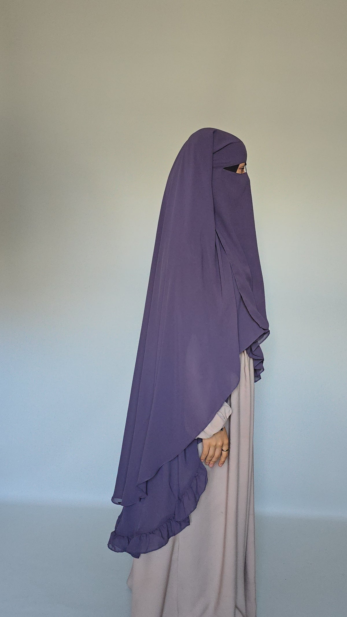 Widows Peak 3 Layer Niqab with Nose String