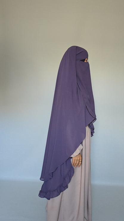 Widows Peak 3 Layer Niqab with Nose String