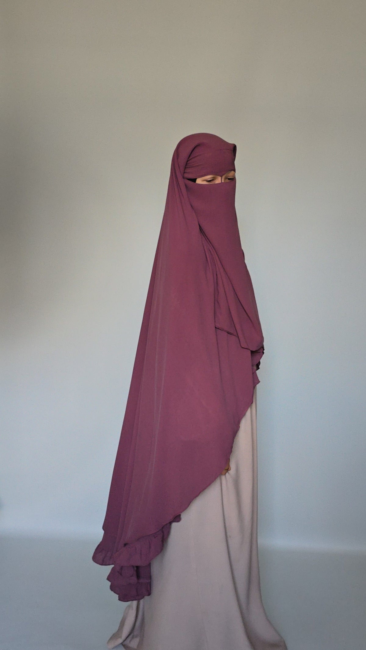 Widows Peak 3 Layer Niqab with Nose String
