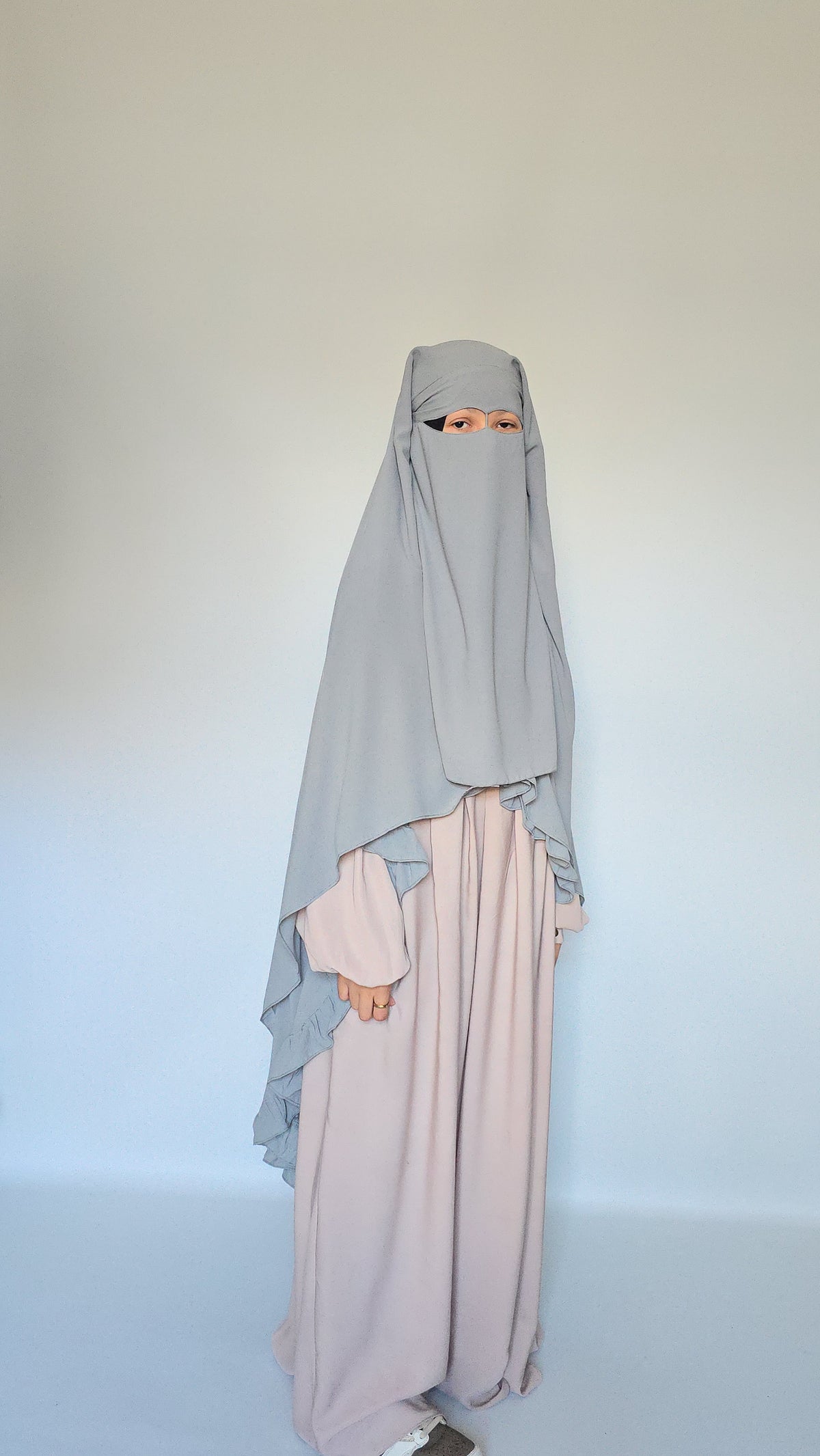 Widows Peak 3 Layer Niqab with Nose String