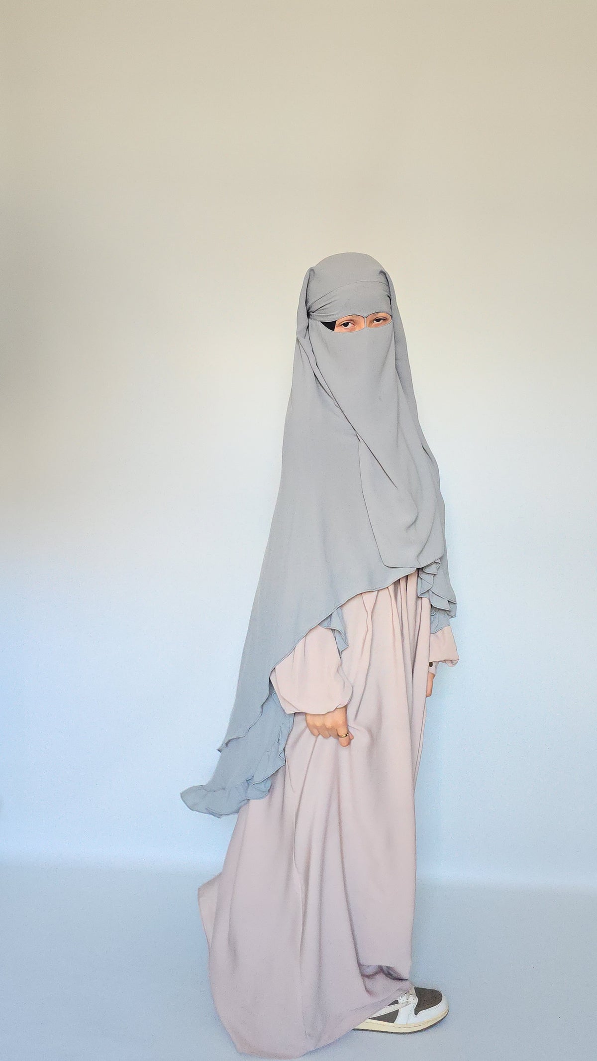 Widows Peak 3 Layer Niqab with Nose String