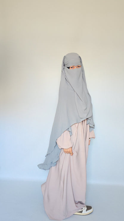 Widows Peak 3 Layer Niqab with Nose String